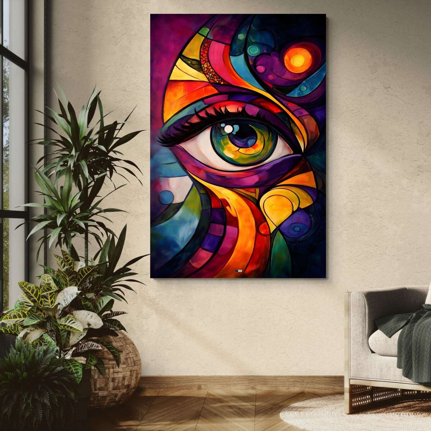 Cosmic Iris | Tableau Œil Coloré Premium