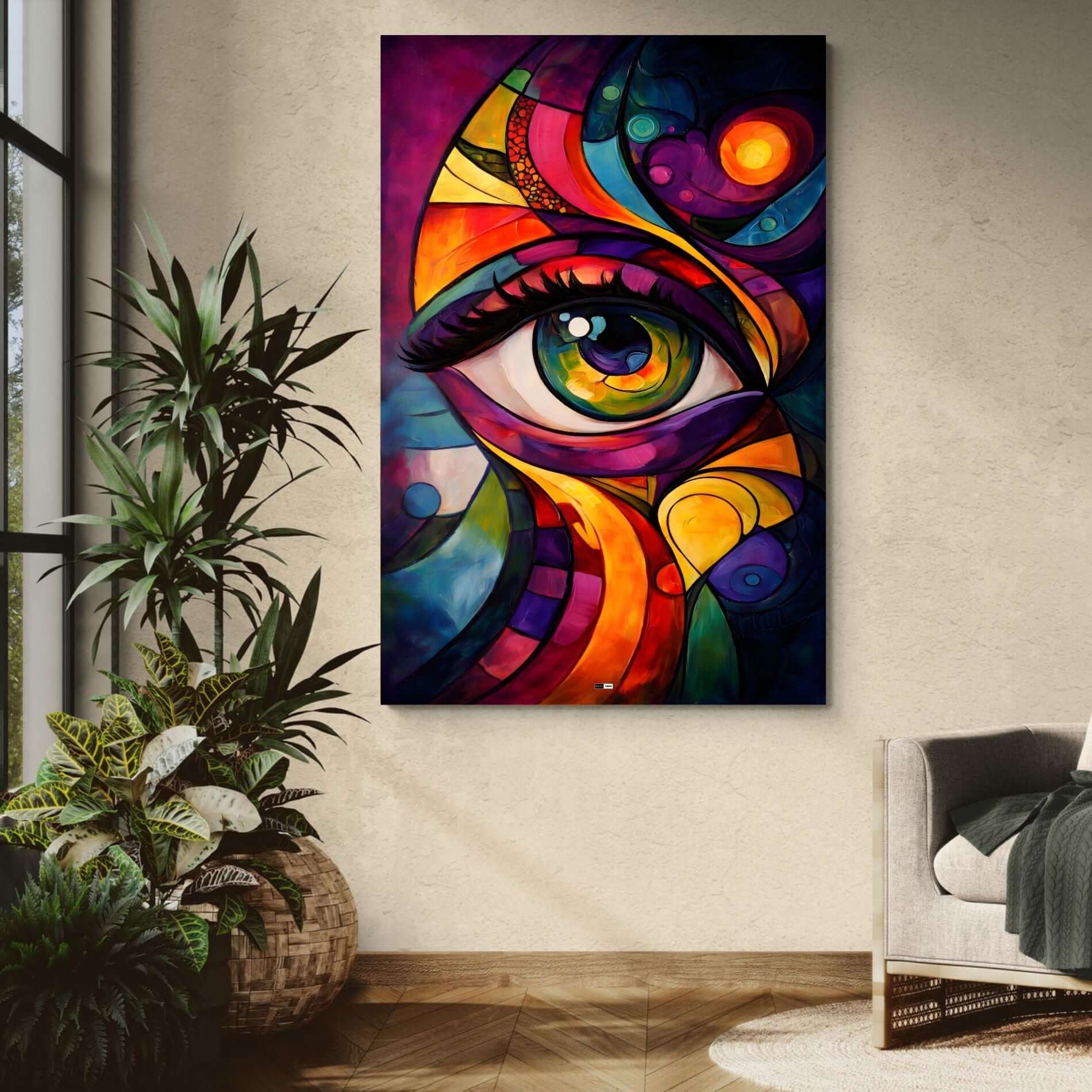 Cosmic Iris | Tableau Œil Coloré Premium