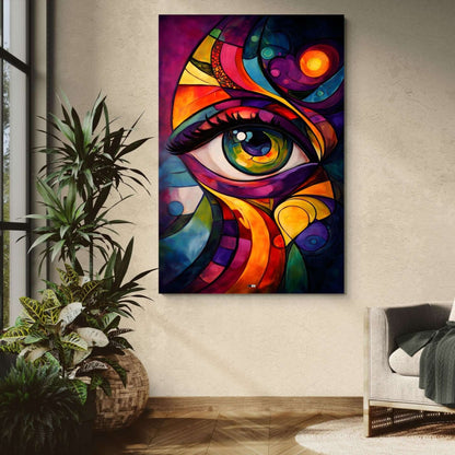 Cosmic Iris | Tableau Œil Coloré Premium