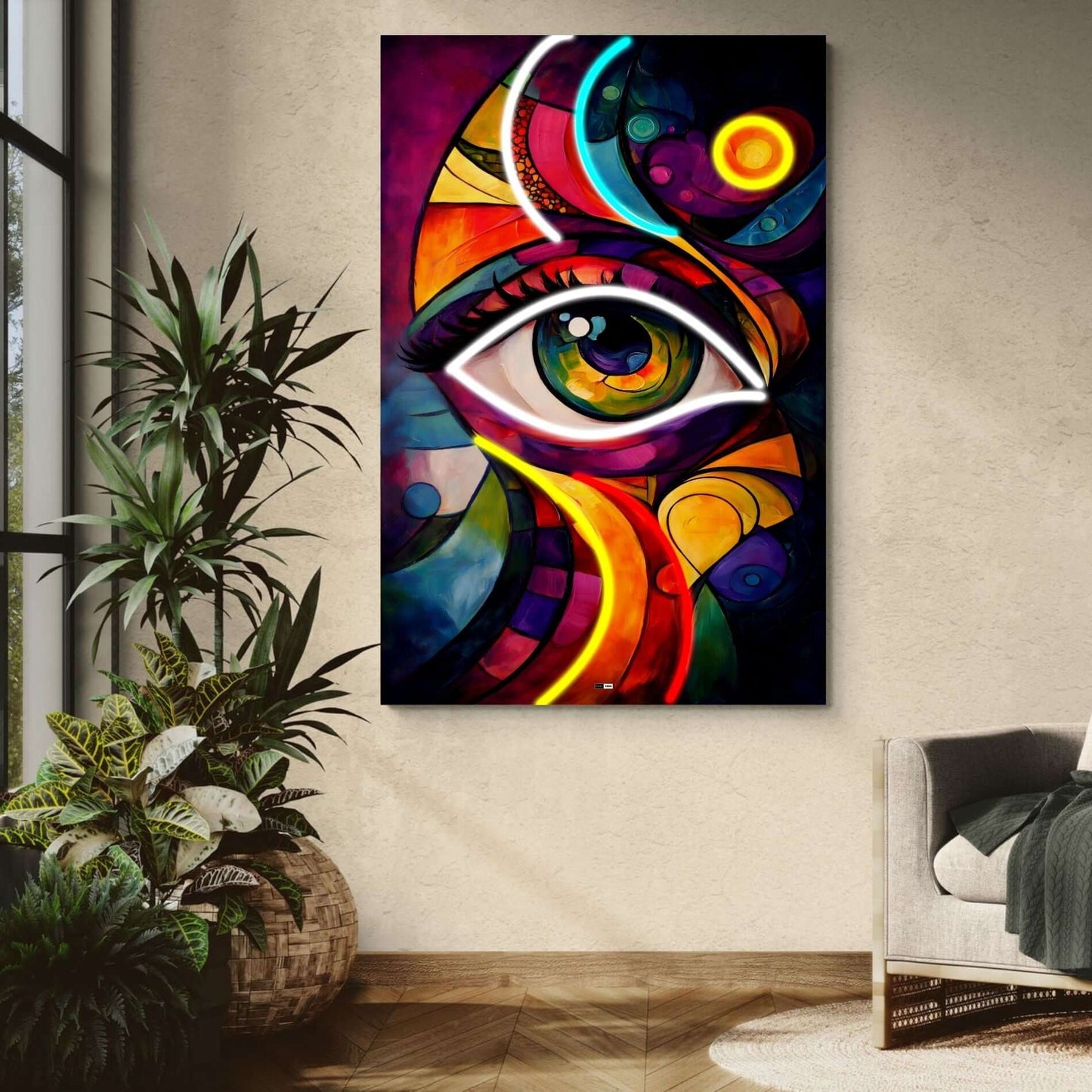 Cosmic Iris | Tableau Œil Coloré Premium
