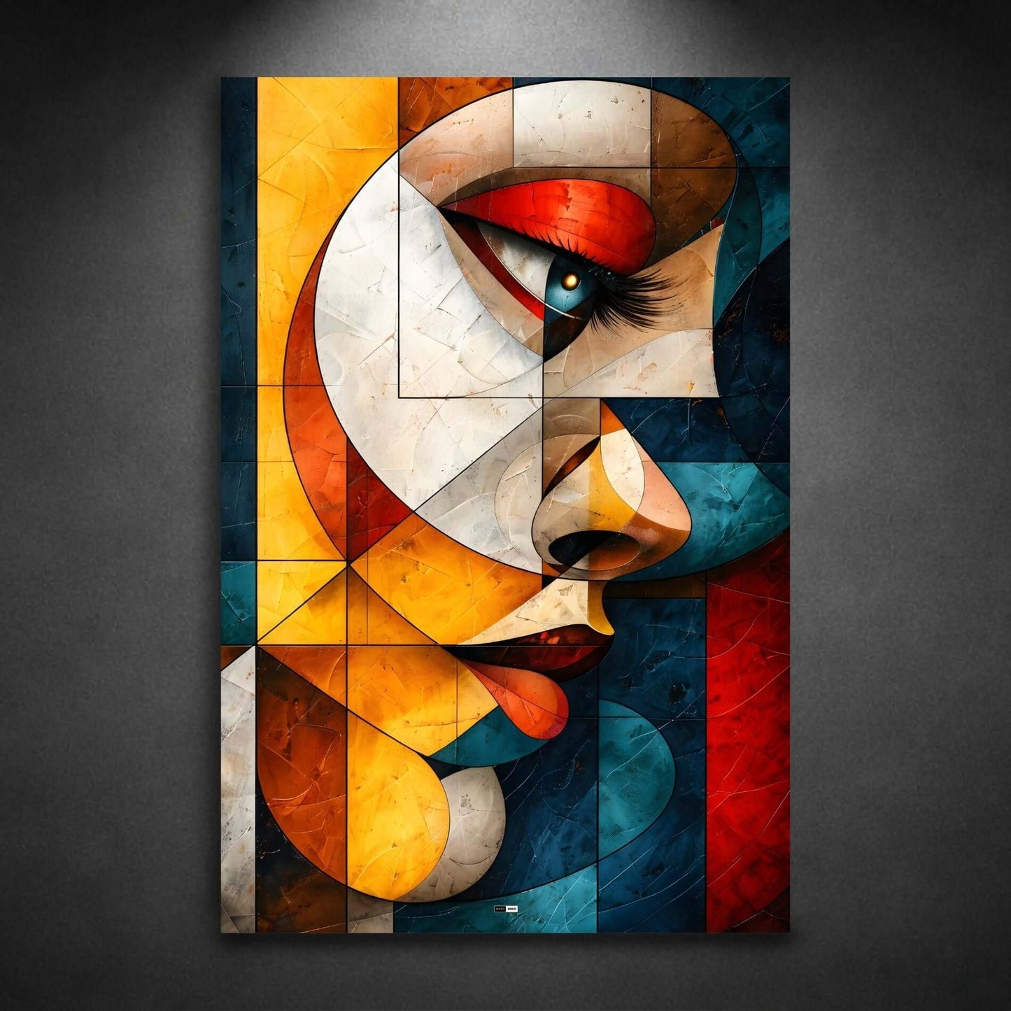 Cubist Eye Flame | Tableau Œil Abstrait Premium
