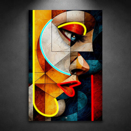 Cubist Eye Flame | Tableau Œil Abstrait Premium