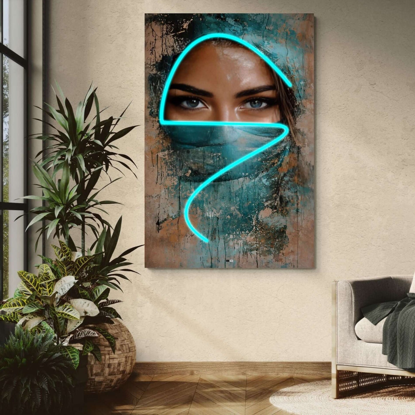 Veiled Gaze | Tableau Regard Abstrait Premium
