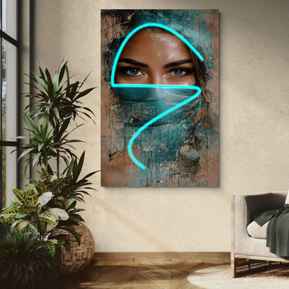 Veiled Gaze | Tableau Regard Abstrait Premium