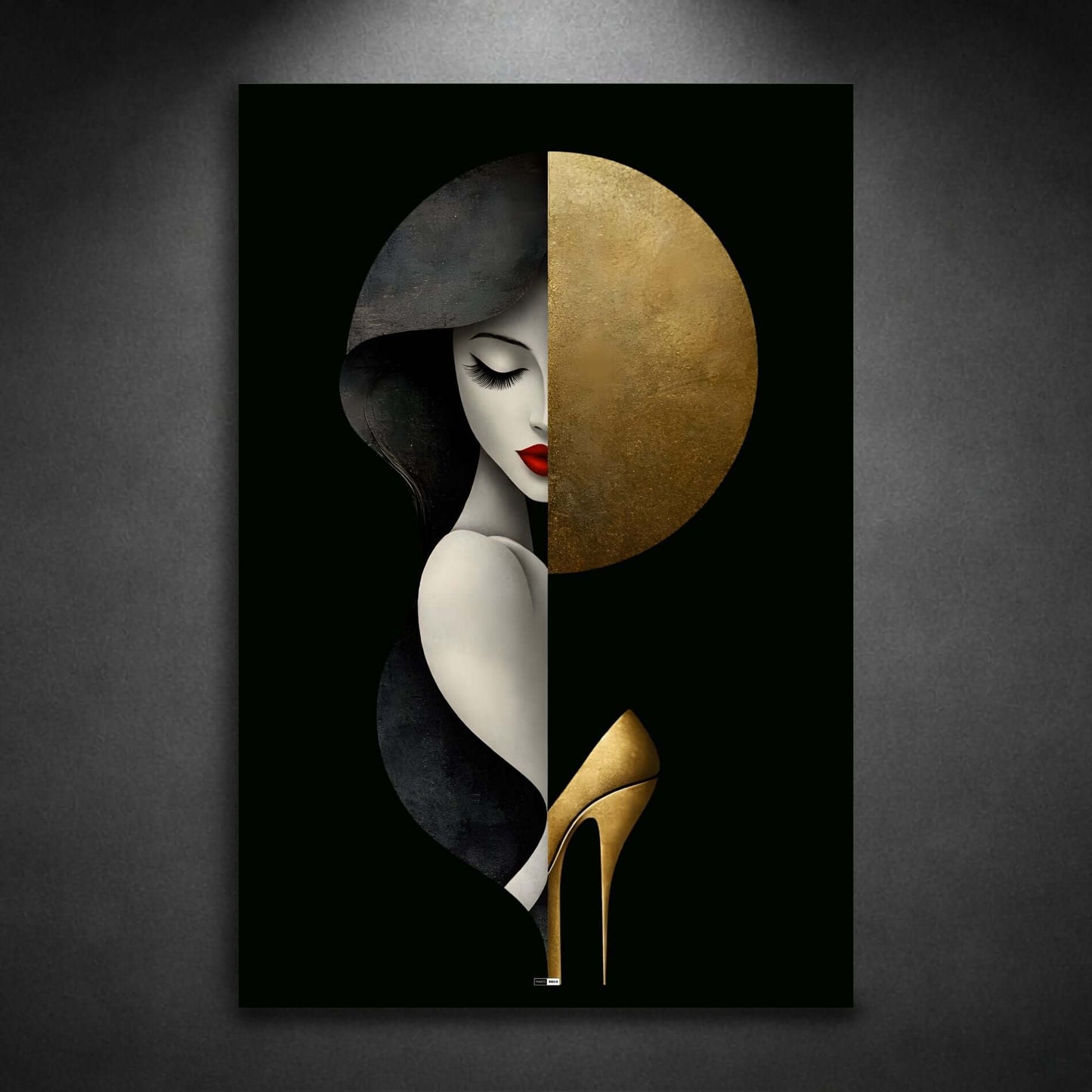 Moon Muse Contrast | Tableau Visage Moderne Premium