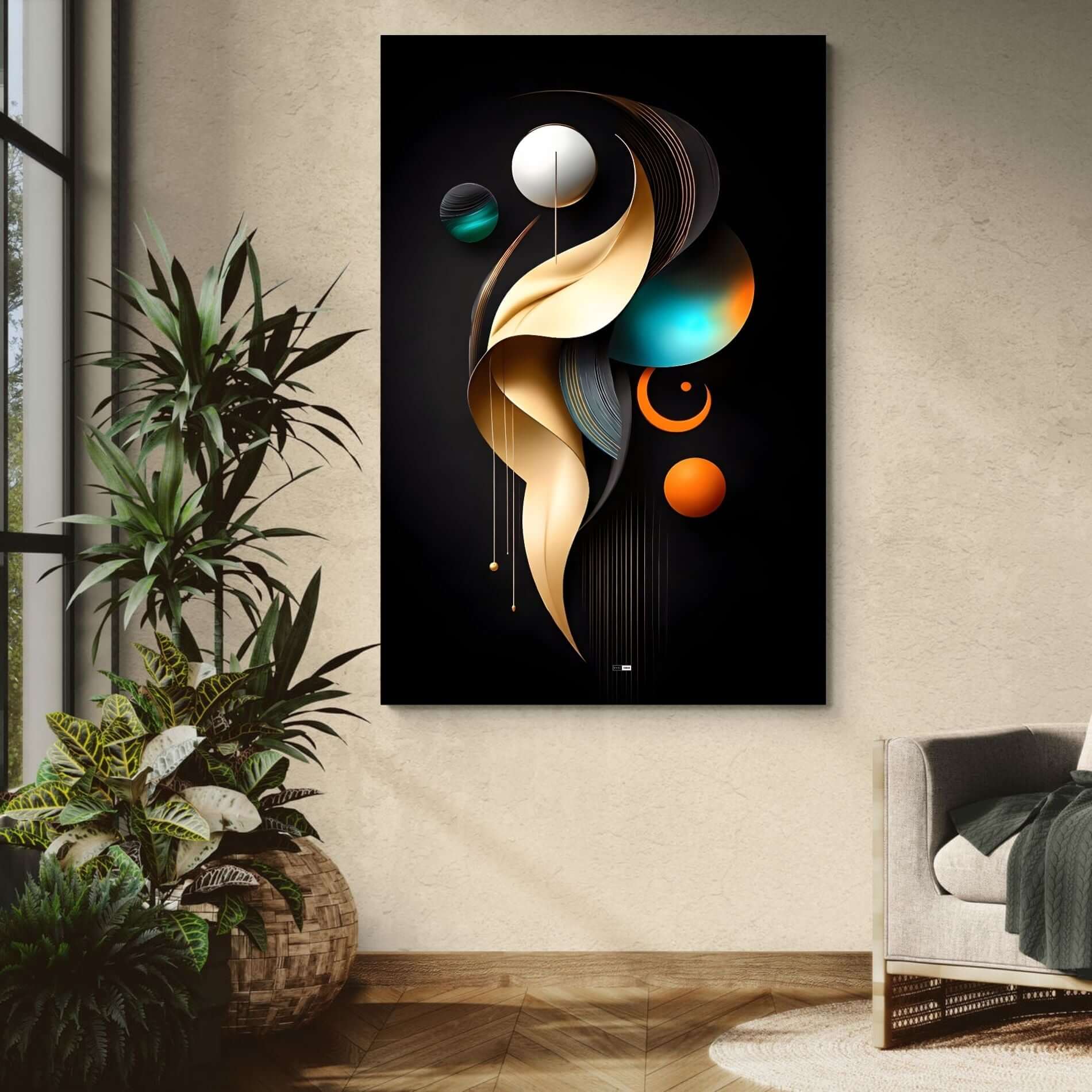 Celestial Flow | Tableau Abstrait Luxe Premium