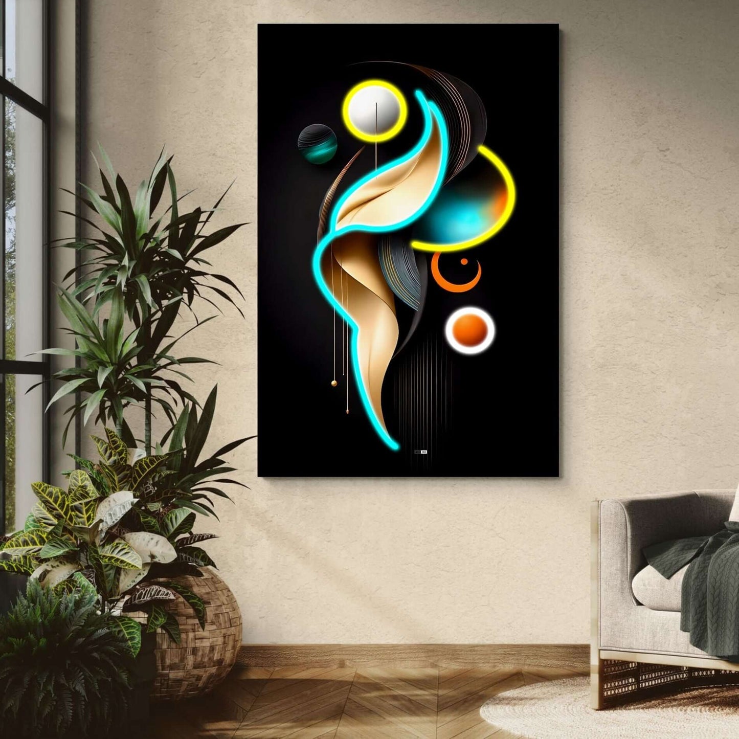 Celestial Flow | Tableau Abstrait Luxe Premium