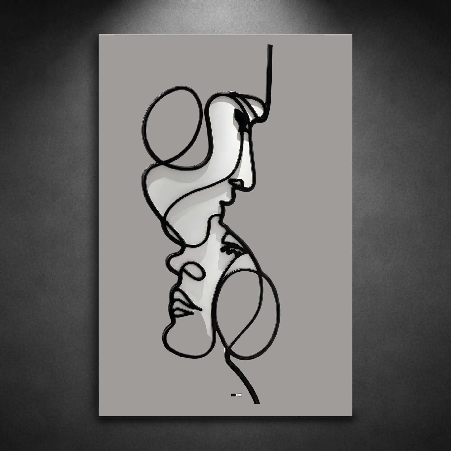 Line Desire | Tableau Minimaliste Visage Premium