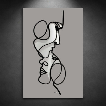 Line Desire | Tableau Minimaliste Visage Premium