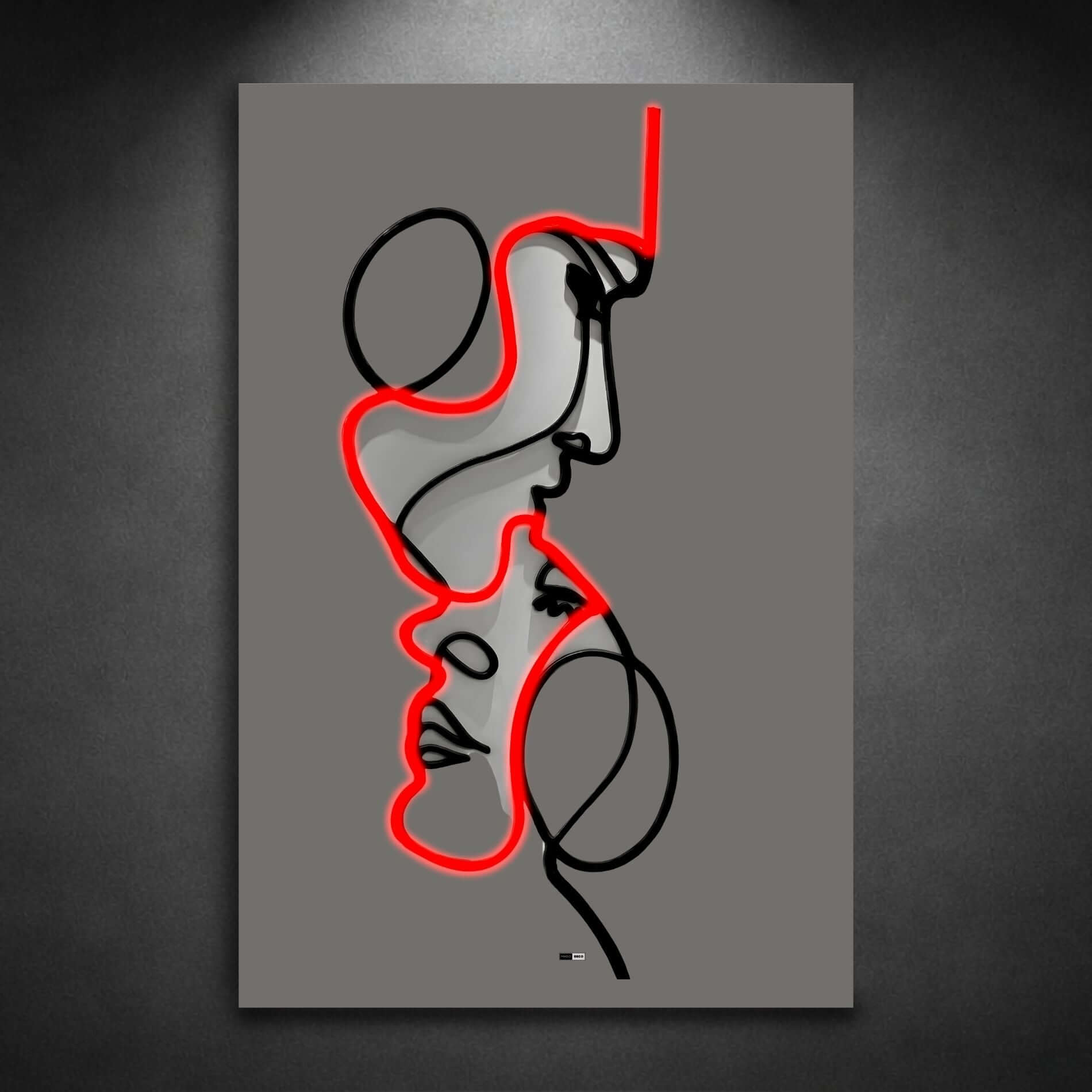 Line Desire | Tableau Minimaliste Visage Premium