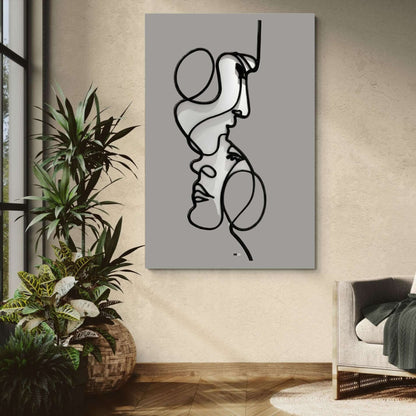 Line Desire | Tableau Minimaliste Visage Premium