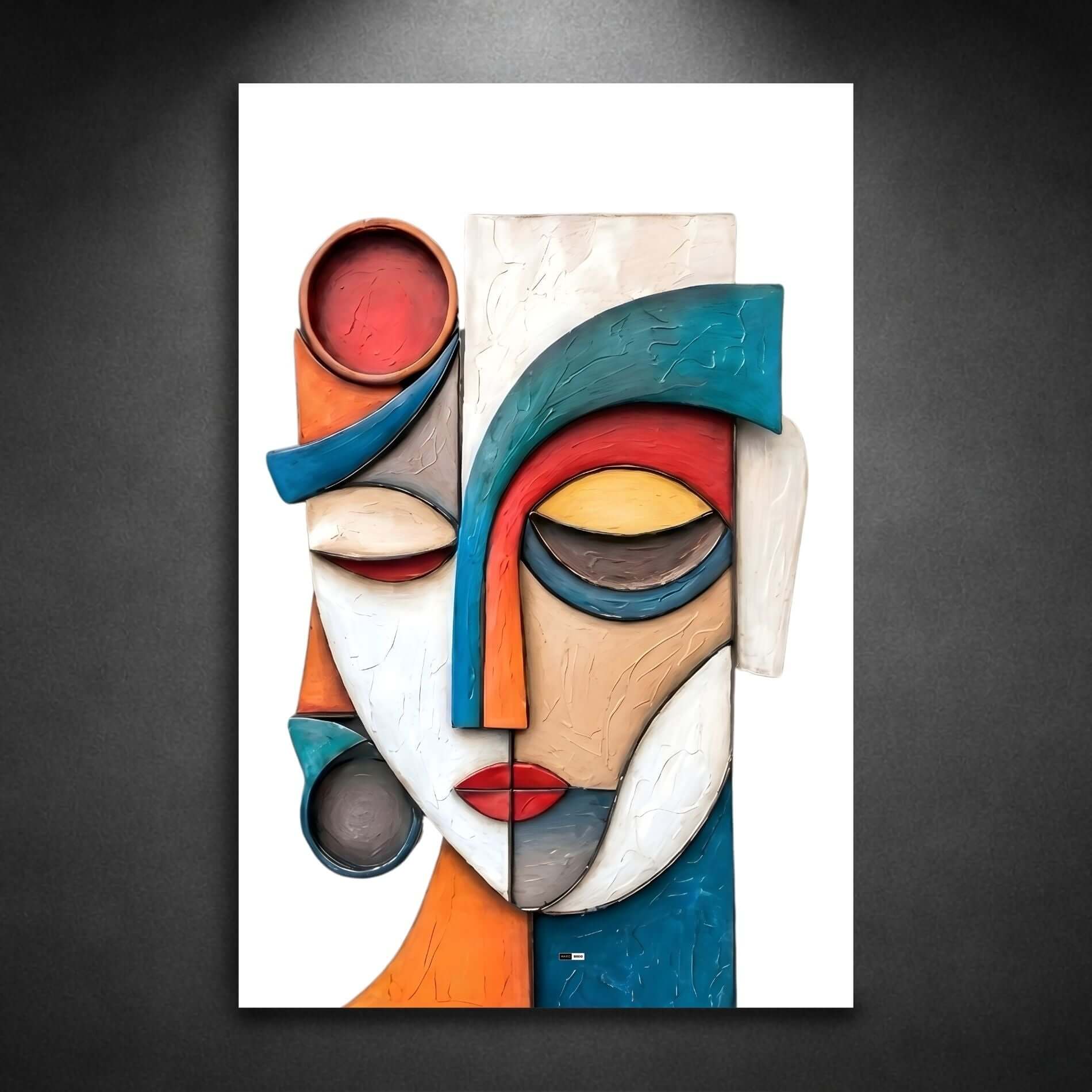 Sculpted Serenity | Tableau Visage Abstrait Premium