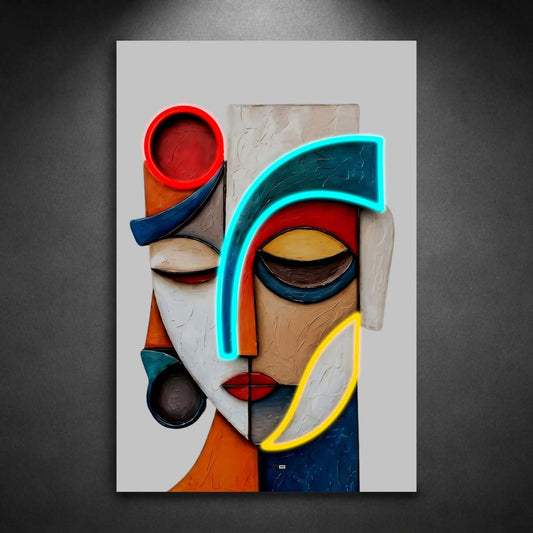 Sculpted Serenity | Tableau Visage Abstrait Premium