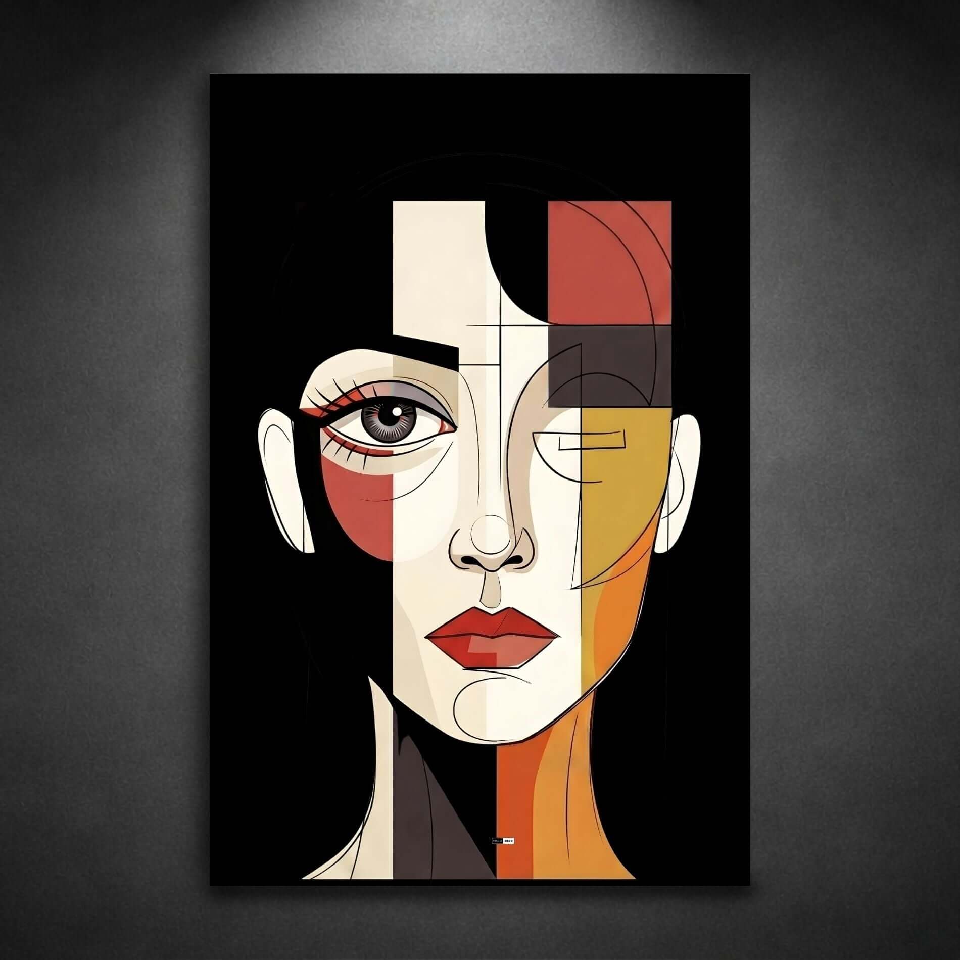 Split Muse Geometry | Tableau Abstrait Moderne Premium
