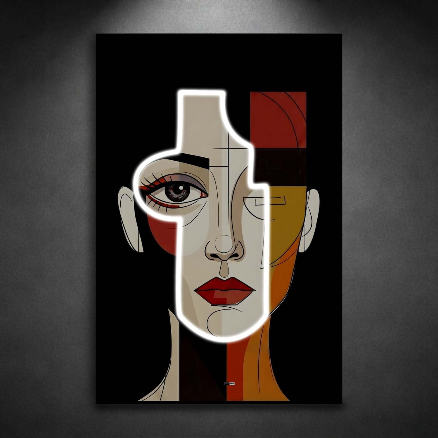 Split Muse Geometry | Tableau Abstrait Moderne Premium