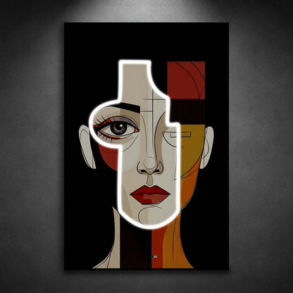 Split Muse Geometry | Tableau Abstrait Moderne Premium