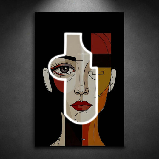 Split Muse Geometry | Tableau Abstrait Moderne Premium