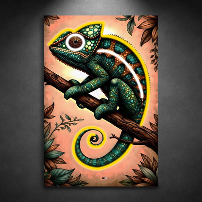 Jewel Chameleon | Tableau Animal Abstrait Premium