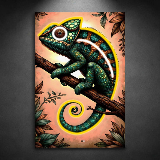 Jewel Chameleon | Tableau Animal Abstrait Premium