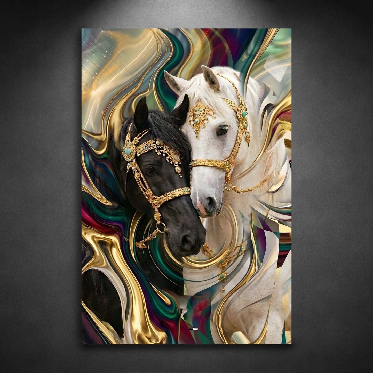 Velvet Horse Harmony | Tableau Chevaux Abstrait Premium