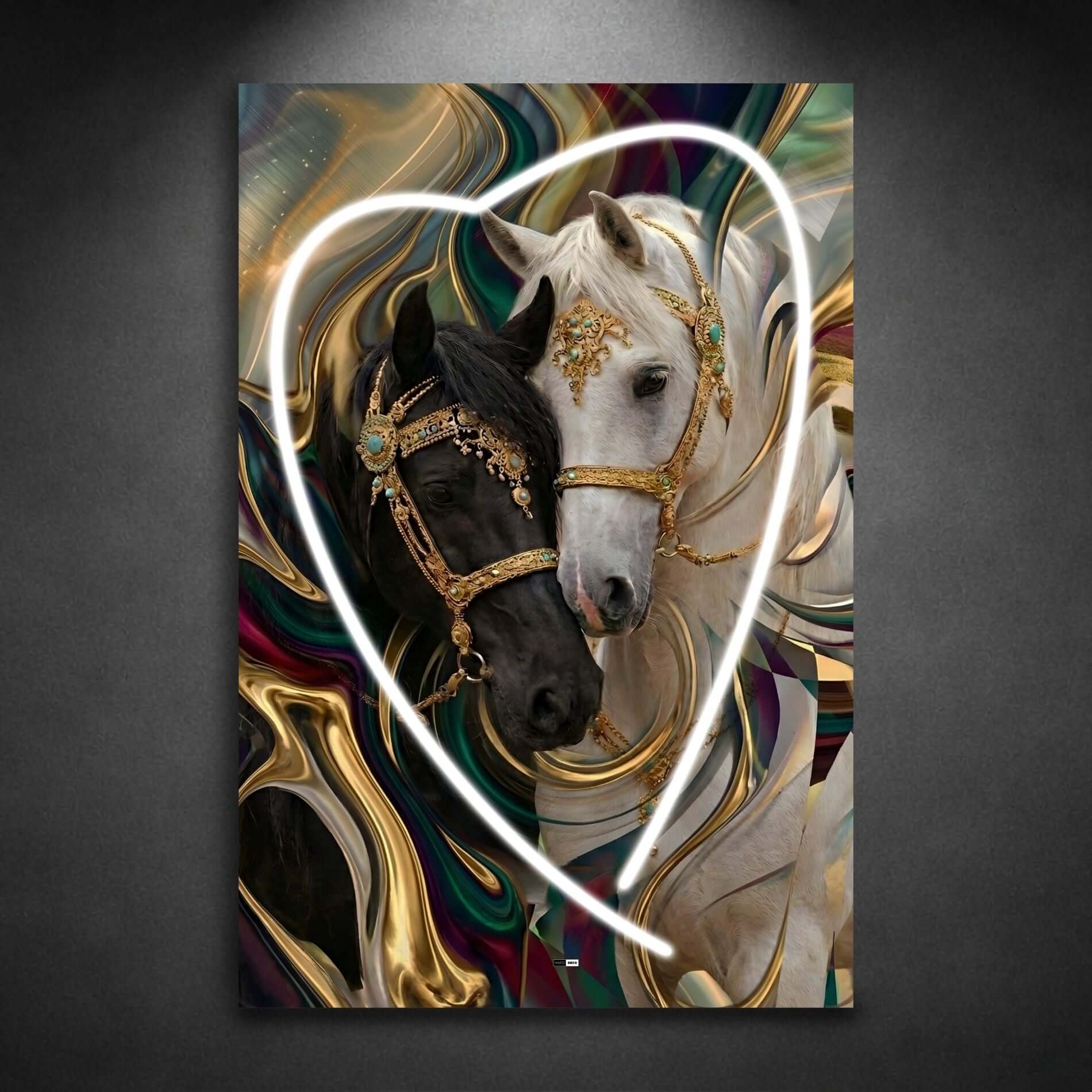 Velvet Horse Harmony | Tableau Chevaux Abstrait Premium