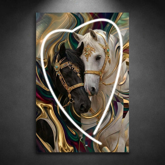 Velvet Horse Harmony | Tableau Chevaux Abstrait Premium