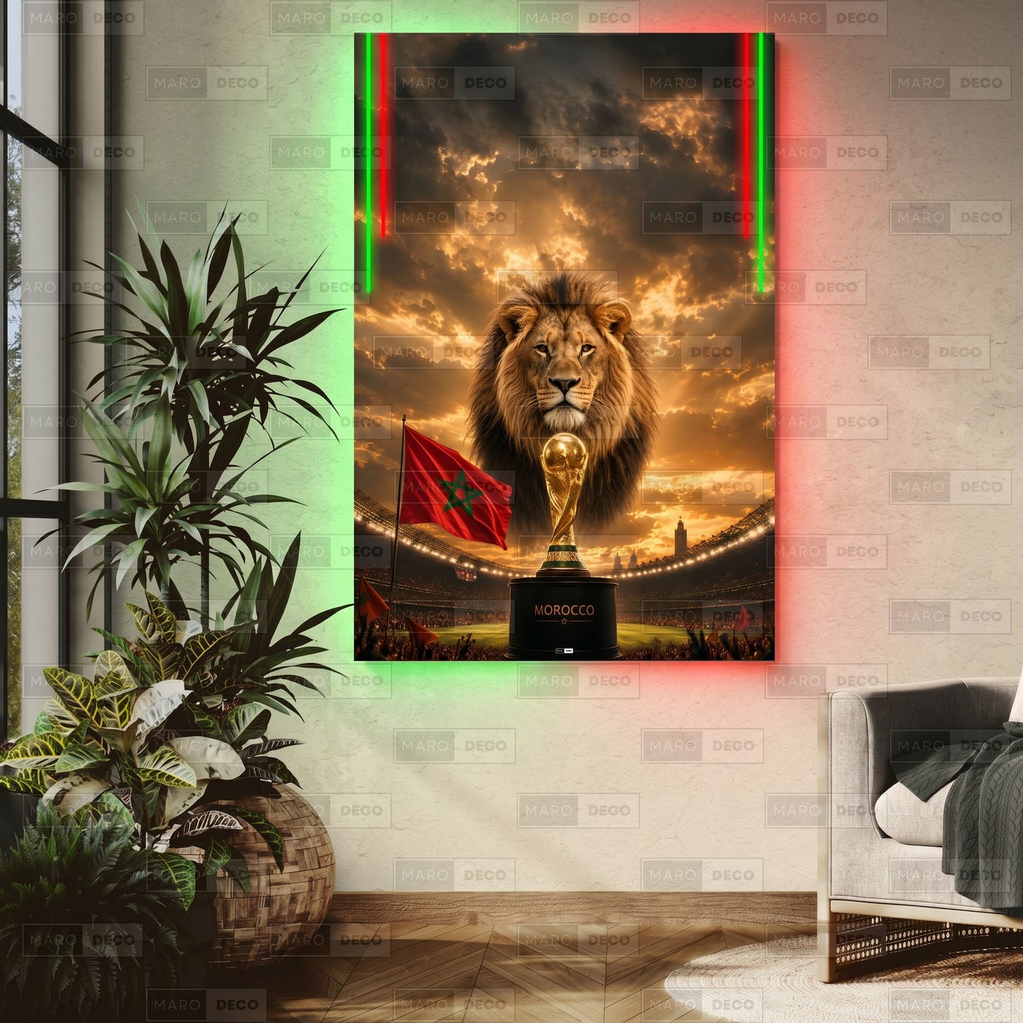 Tableau LED Le Stade des Lions