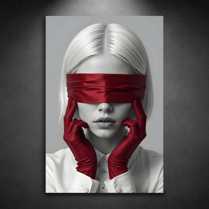 Red Blindfold Muse | Déco Glamour Premium