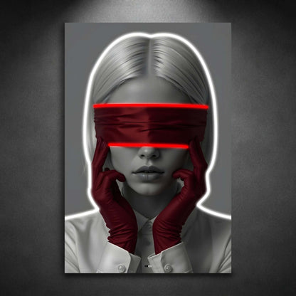 Red Blindfold Muse | Déco Glamour Premium