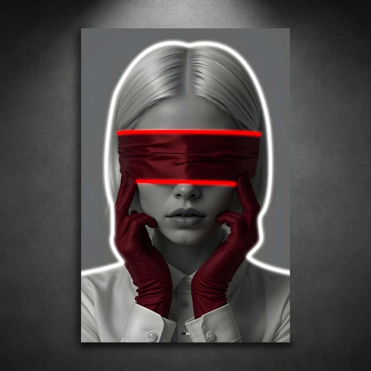 Red Blindfold Muse | Déco Glamour Premium