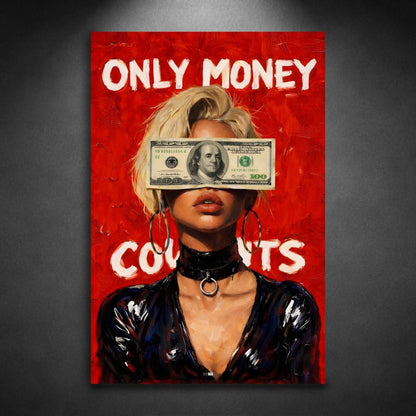 Money Counts | Cadre Argent & Luxe Rouge