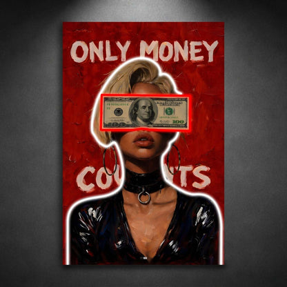 Money Counts | Cadre Argent & Luxe Rouge