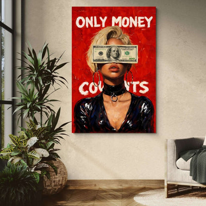 Money Counts | Cadre Argent & Luxe Rouge