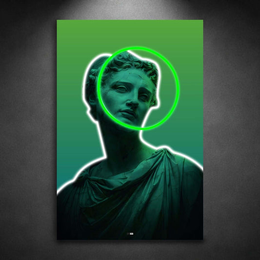 Green Halo Statue | Art Mural Statue Premium