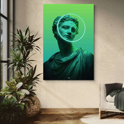 Green Halo Statue | Art Mural Statue Premium
