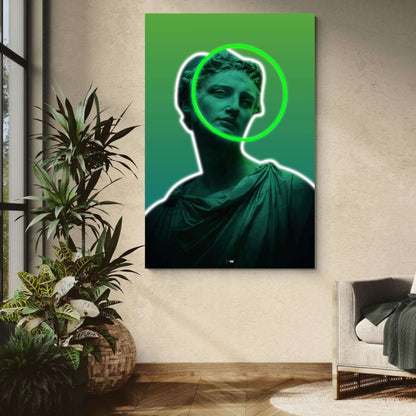 Green Halo Statue | Art Mural Statue Premium