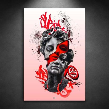 Red Graffiti God | Art Mural Statue Premium