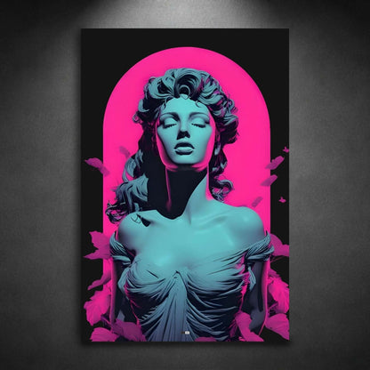 Pink Neon Goddess | Art Mural Statue Premium