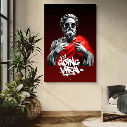 Going Viral God | Art Mural Statue Moderne