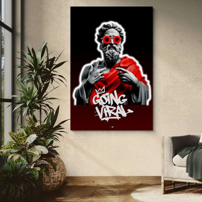 Going Viral God | Art Mural Statue Moderne