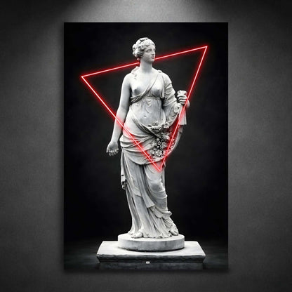 Red Triangle Venus | Art Mural Statue Premium