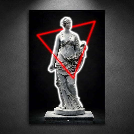 Red Triangle Venus | Art Mural Statue Premium