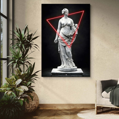 Red Triangle Venus | Art Mural Statue Premium