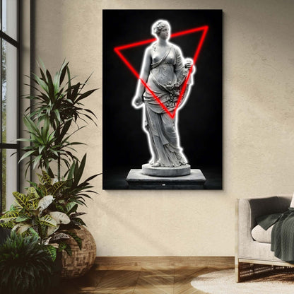 Red Triangle Venus | Art Mural Statue Premium