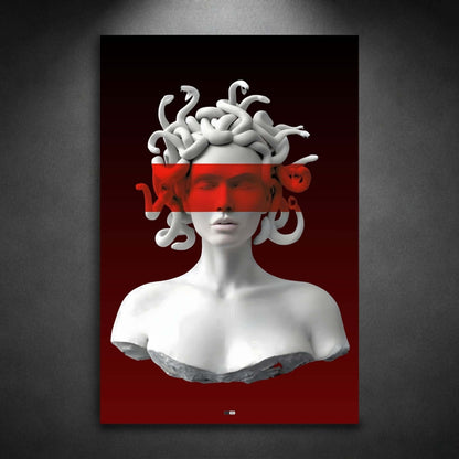 Red Blind Medusa | Art Mural Mythologie Moderne