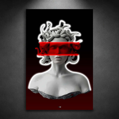 Red Blind Medusa | Art Mural Mythologie Moderne