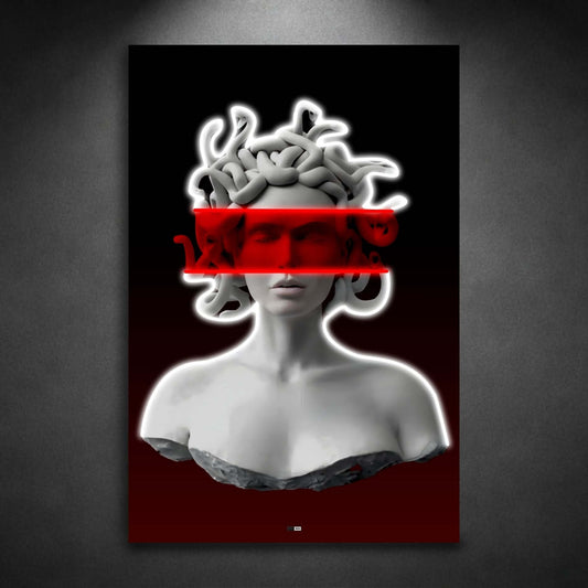 Red Blind Medusa | Art Mural Mythologie Moderne