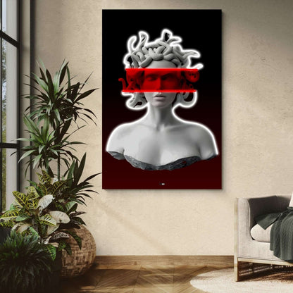 Red Blind Medusa | Art Mural Mythologie Moderne