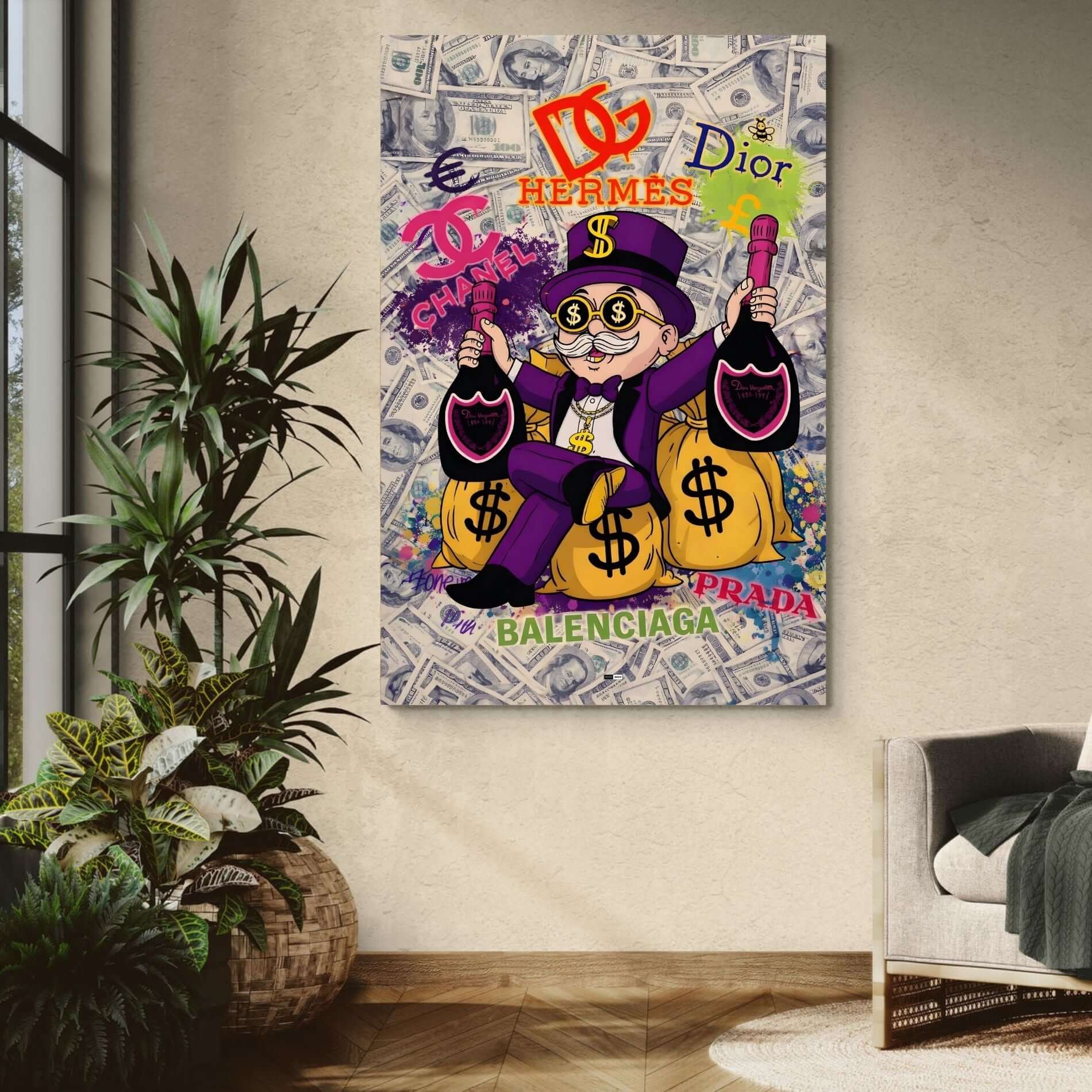 Luxury Money Mascot | Cadre Argent & Ambition