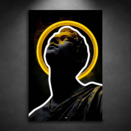 Yellow Halo Profile | Art Mural Statue Premium